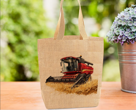 Combine Harvester (Red) - Tote Bag