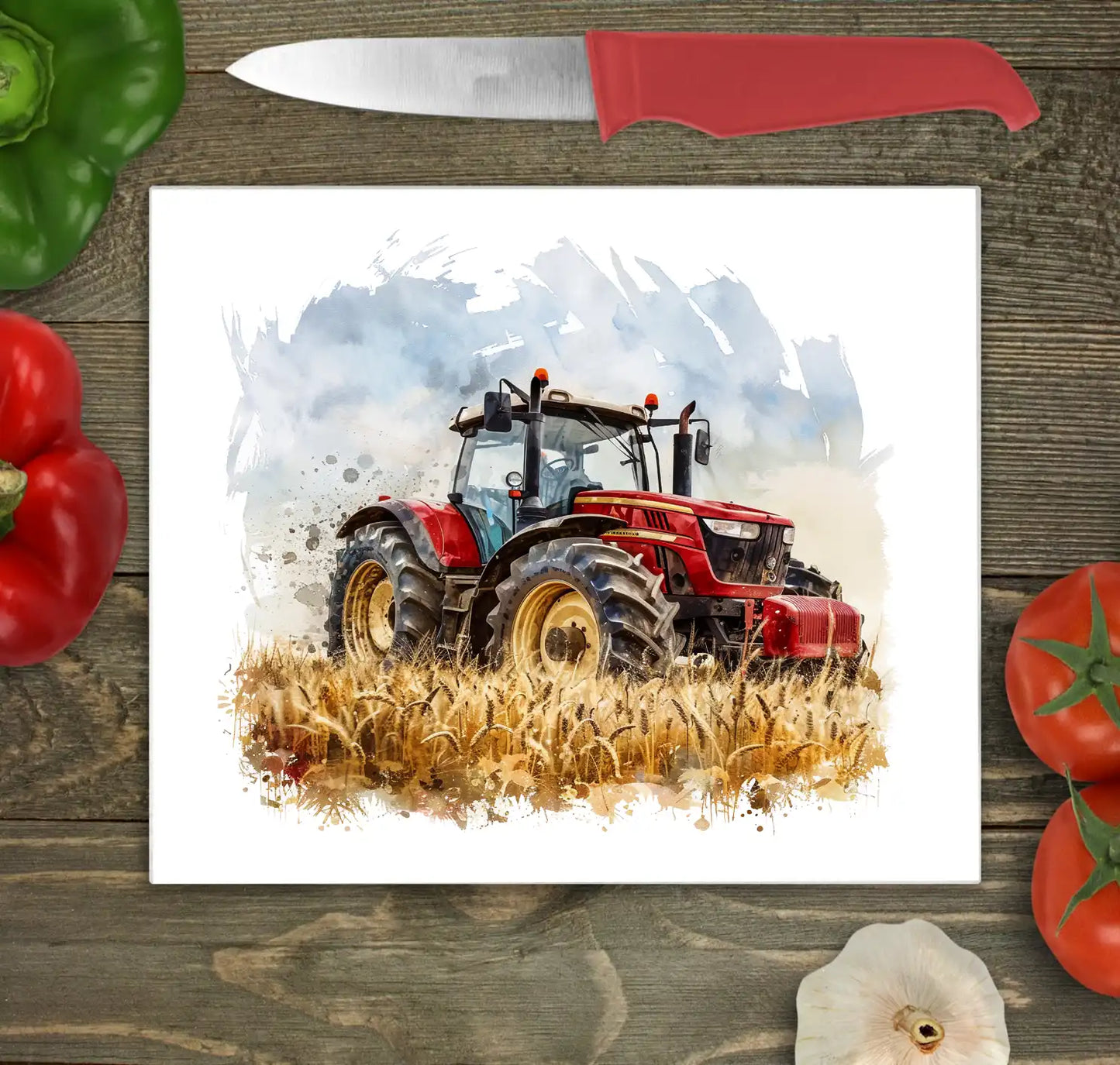 Red Tractor Chopping Board - Red Tractor Worktop Saver