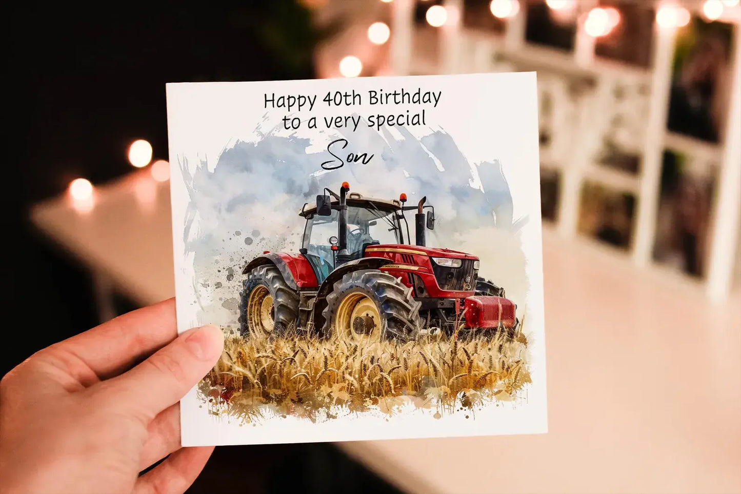 Personalised Red Tractor Birthday Card: Agricultural Greeting Card