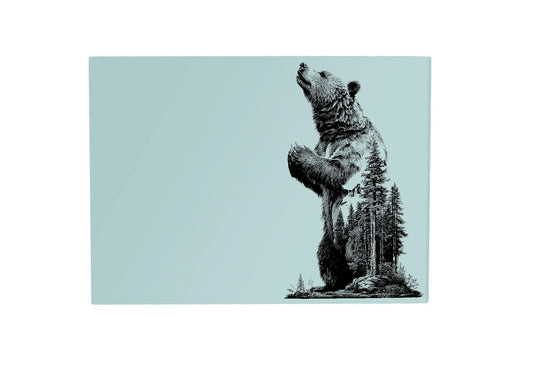 Mountain Grizzly Bear Glass Placemat