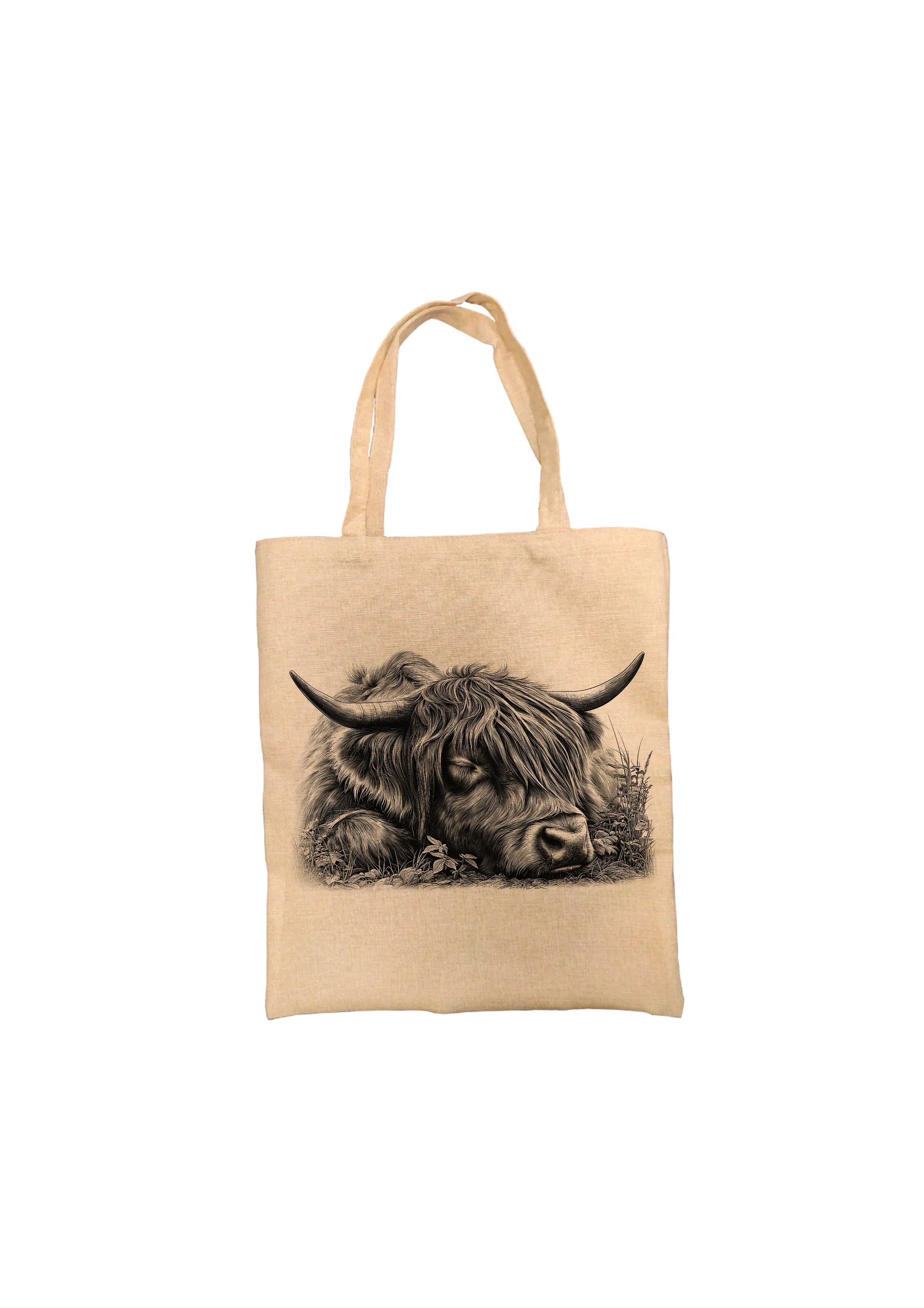 Sleeping Highland Cow Tote Bag
