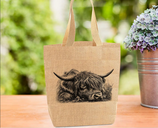 Sleeping Highland Cow Tote Bag