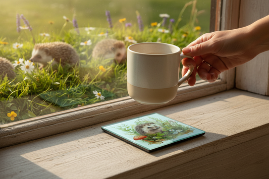 Hedgehog Glass Coaster (Set of 4)