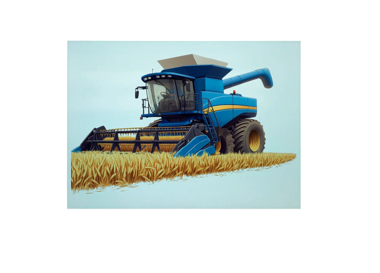 Combine Harvester (Blue) Glass Chopping Board, Combine Harvester (Blue) Worktop Saver