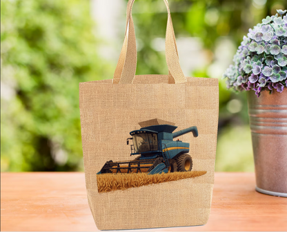 Combine Harvester (Blue) - Tote Bag