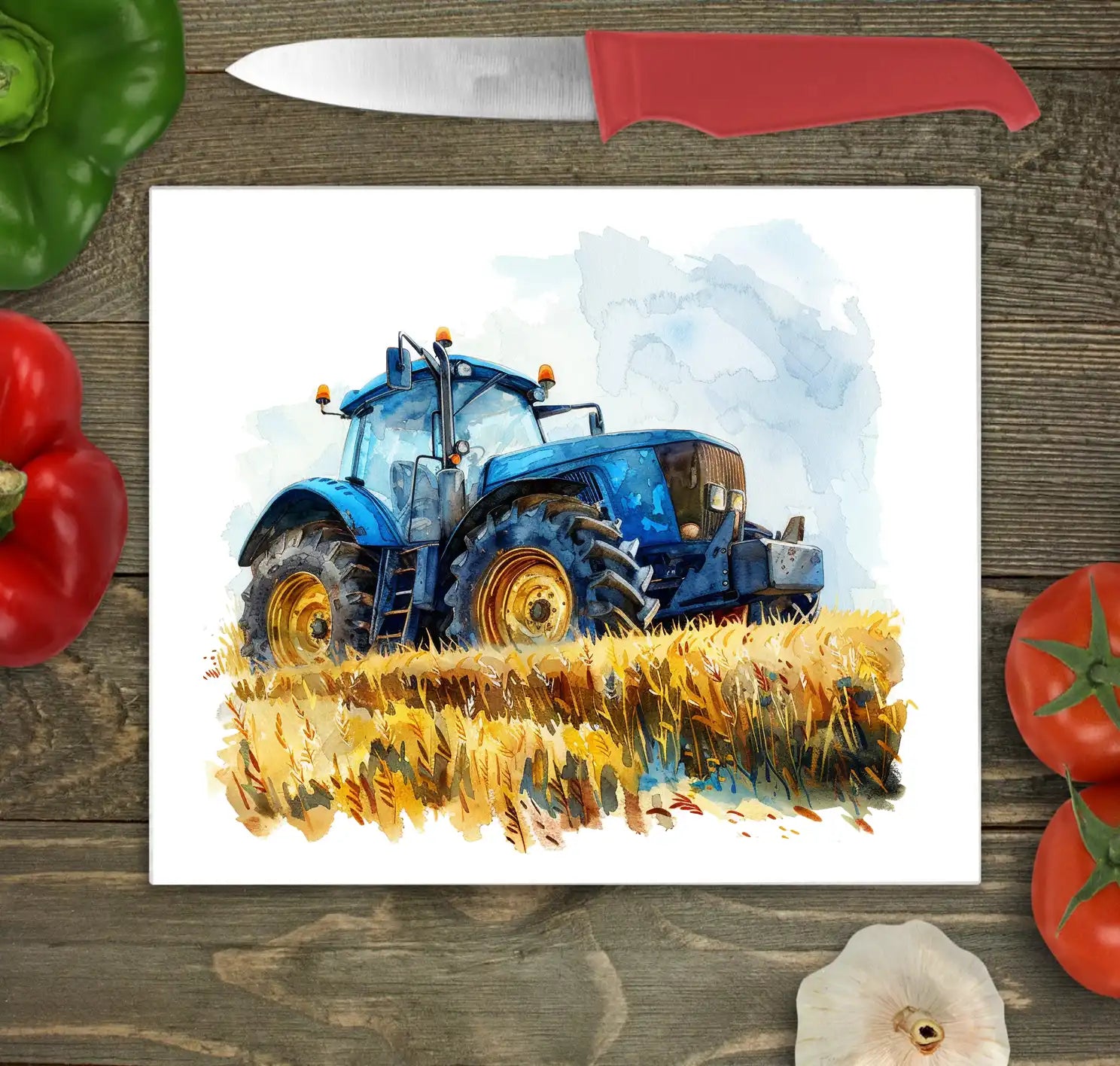 Blue Tractor Chopping Board - Blue Tractor Worktop Saver