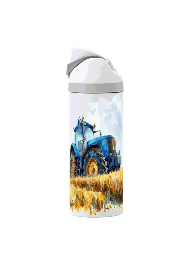 Blue Tractor - 720ml Thermal Drinks Bottle - One Touch