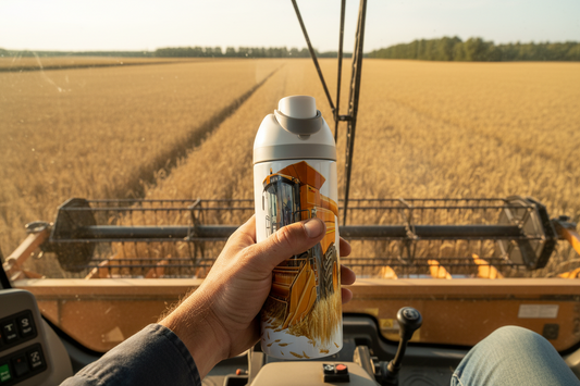Combine Harvester (Orange) - 720ml One Touch Thermal Drinks Bottle