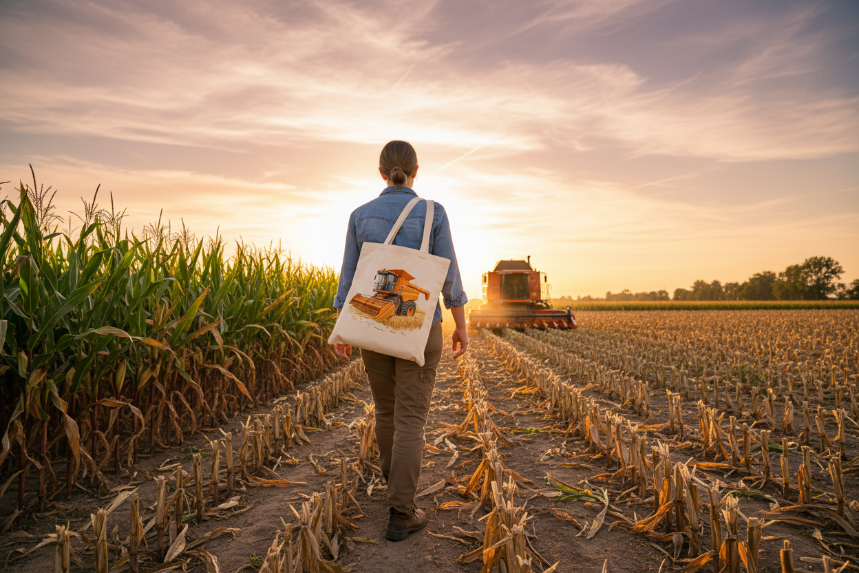Combine Harvester (Orange) - Tote Bag