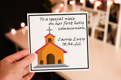 First Communion Day Card, Holy Communion Card