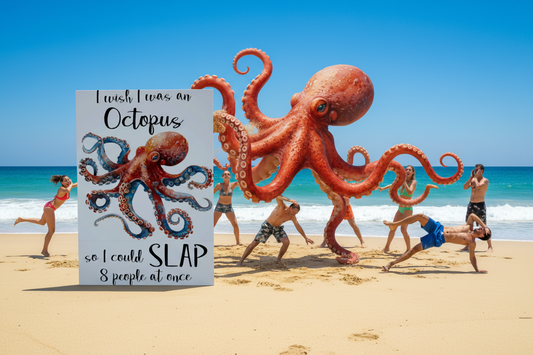 I Wish I Was an Octopus..... Glossy Aluminium Print