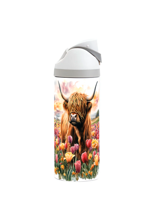 Highland Cow - 720ml Thermal Drinks Bottle - One Touch