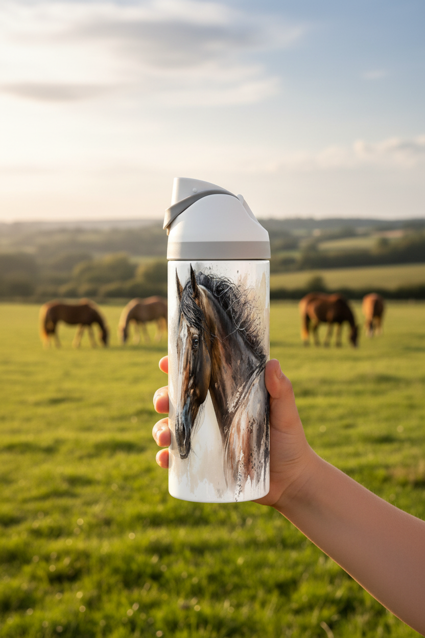 Horse - 720ml Thermal Drinks Bottle - One Touch