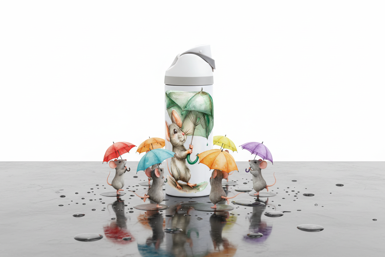 Cute Mouse- 720ml Thermal Drinks Bottle - One Touch