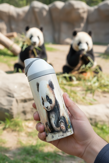 Cute Panda- 720ml Thermal Drinks Bottle - One Touch
