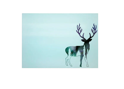 Woodland Stag Glass Chopping Board, Stag Worktop Saver