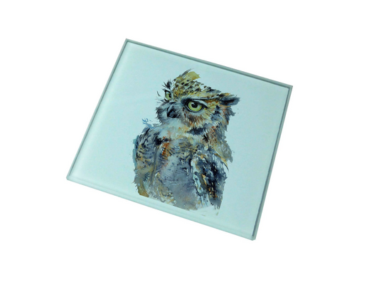Owl Glass Coaster (Set of 4)