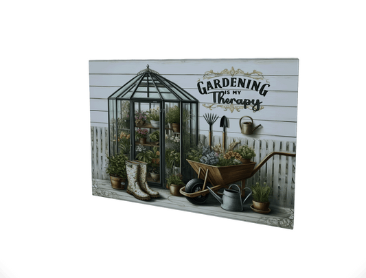 Gardening Is My Therapy.... Glossy Aluminium Print