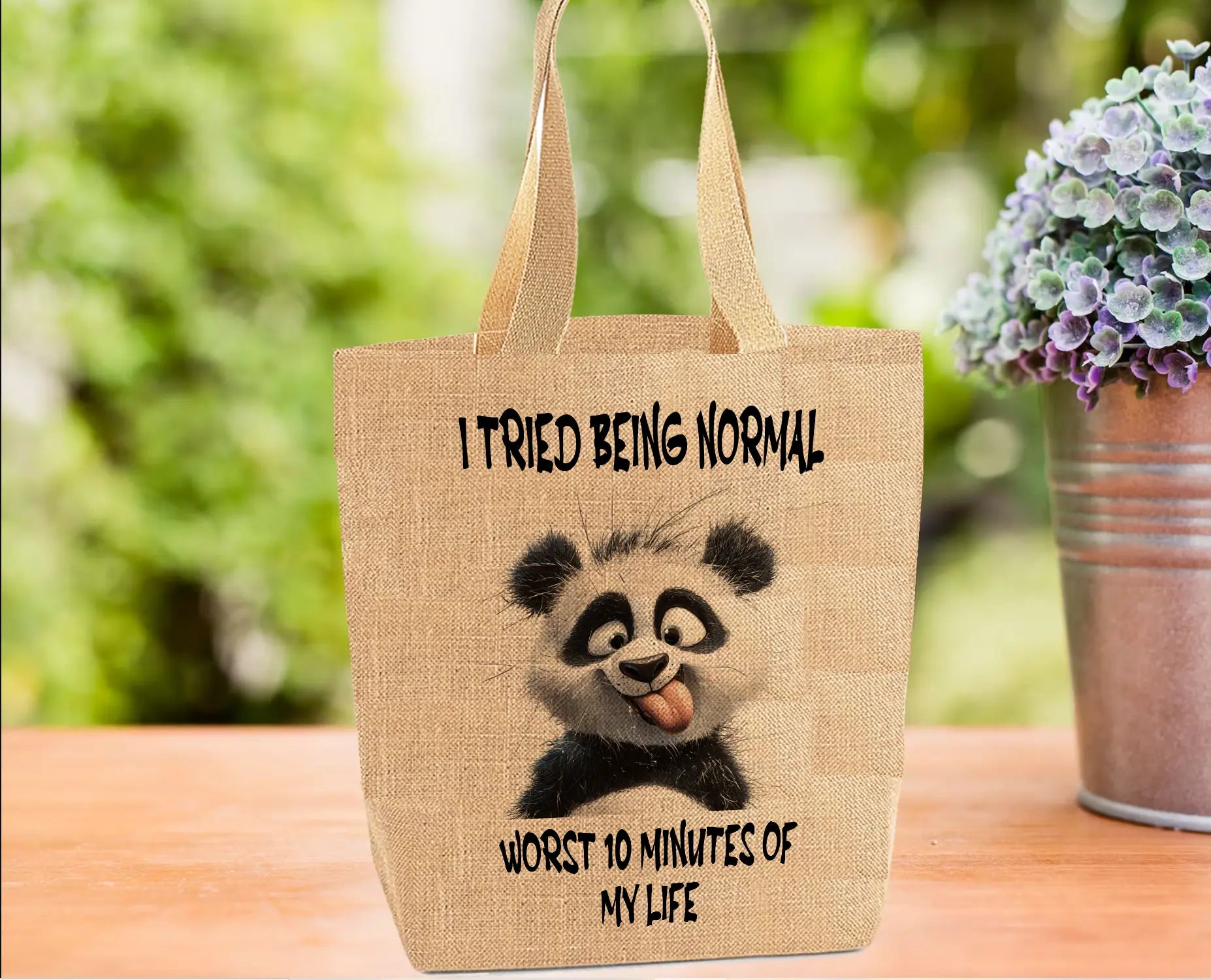 Panda Tote Bag.. I Tried Being Normal