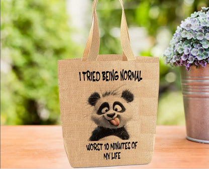 Panda Tote Bag.. I Tried Being Normal