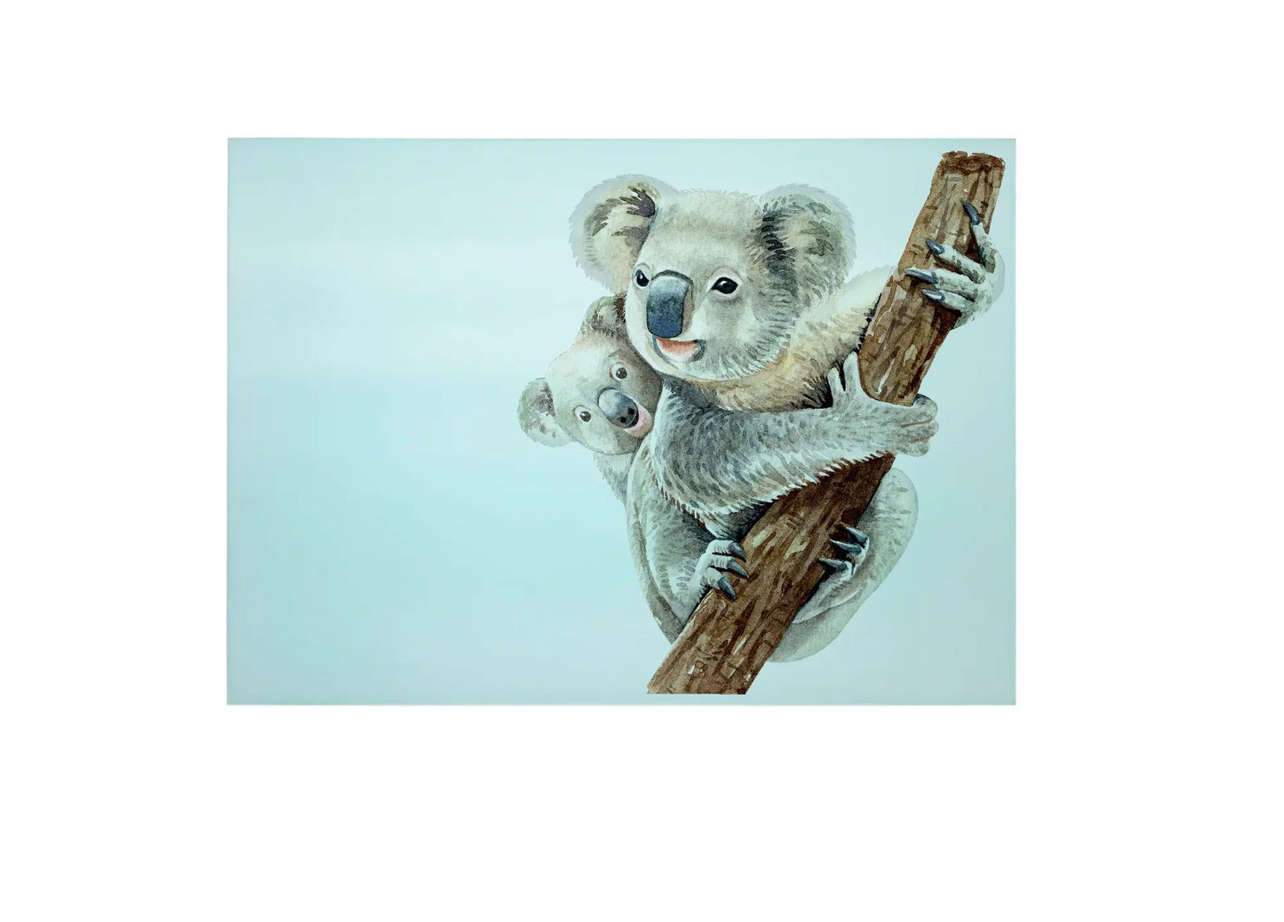 Koala Bear & Baby Large Glass Chopping Board, Koala Worktop Saver
