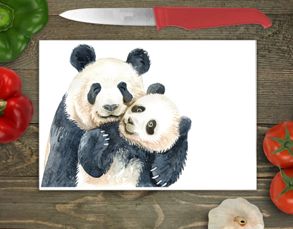 Panda Large Glass Chopping Board, Panda Worktop Saver