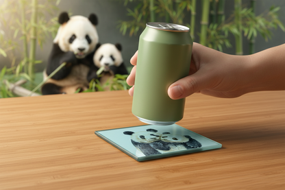 Panda Glass Coaster (Set of 4)
