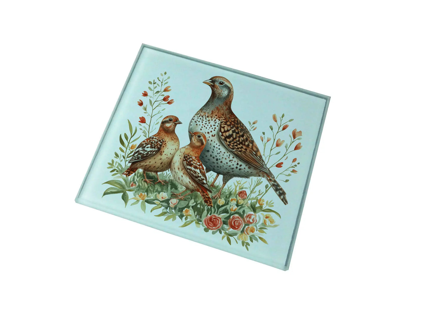 Partridge Glass Coaster (Set of 4)