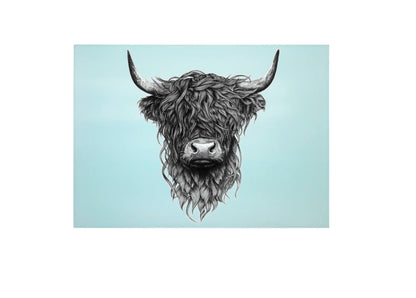 Highland Cow Glass Chopping Board - Highland Cow Worktop Protector