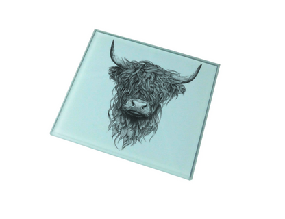 Highland Cow Glass Coaster (Set of 4)
