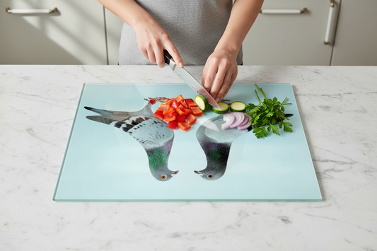 Pigeon Large Glass Chopping Board, Pigeon Worktop Saver
