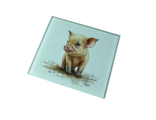 Pig Glass Coaster (Set of 4)