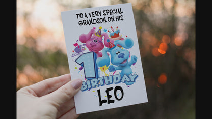 Cerdyn Pen-blwydd Wyres Blues Clues yn Ail Flwyddyn: Cofrodd Personol