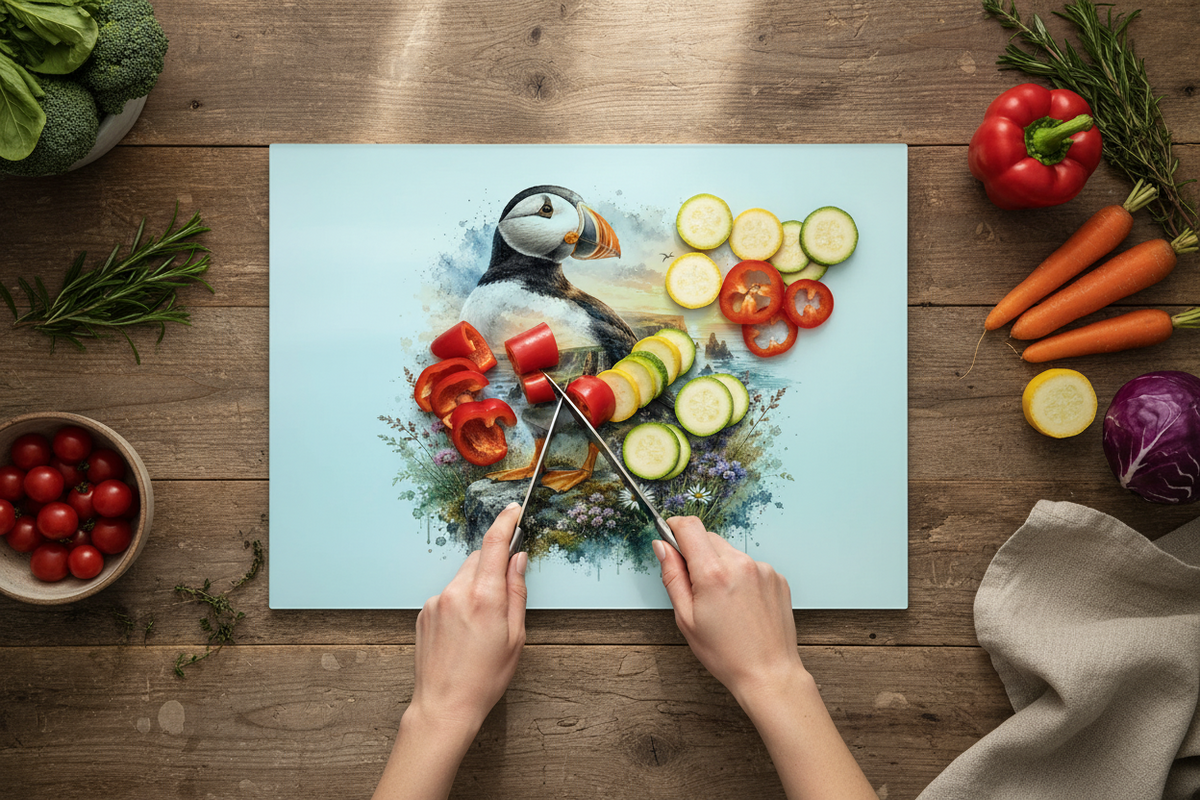 Puffin Glass Chopping Board Puffin Glass Chopping Board