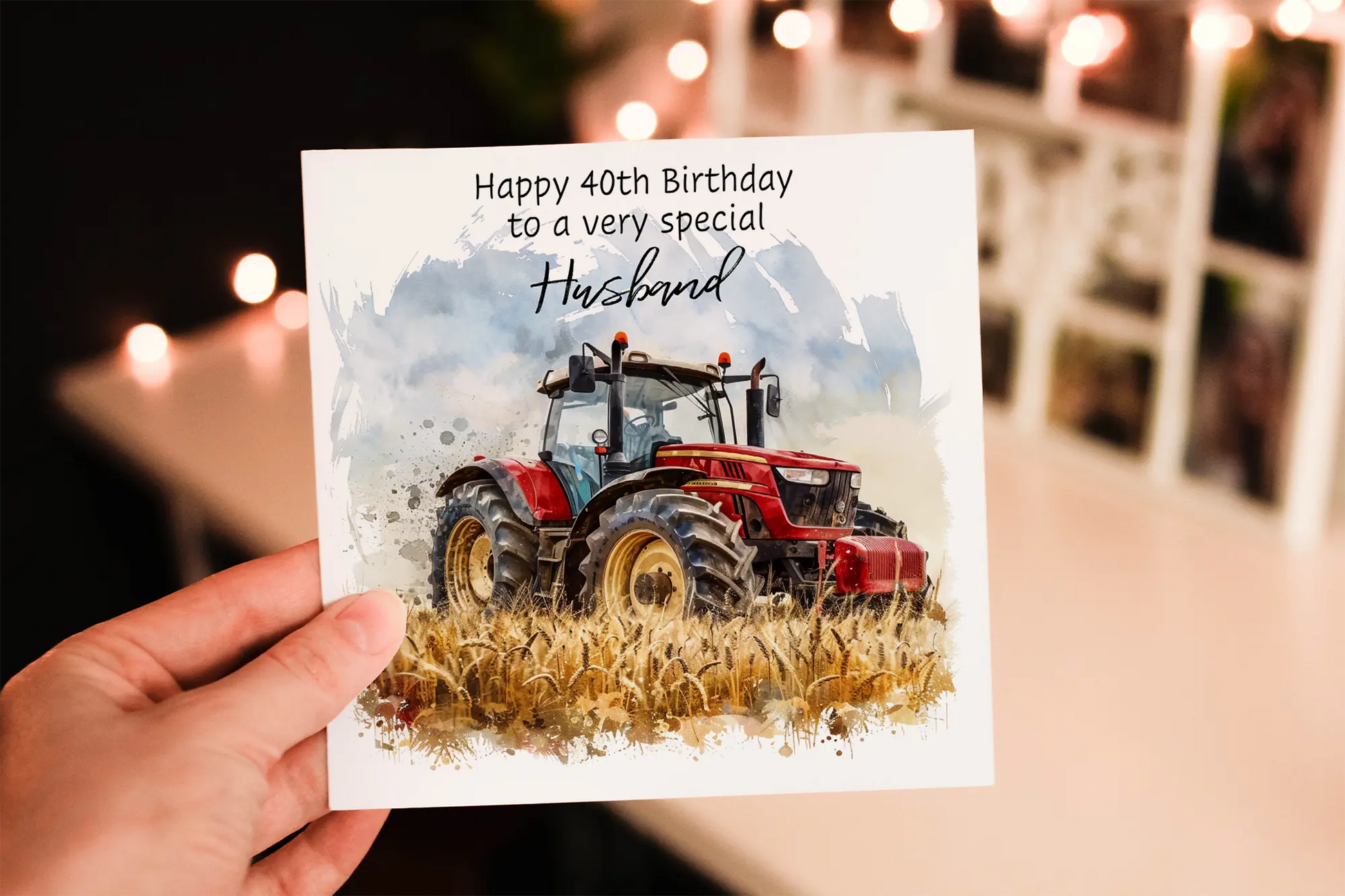 Personalised Red Tractor Birthday Card: Agricultural Greeting Card