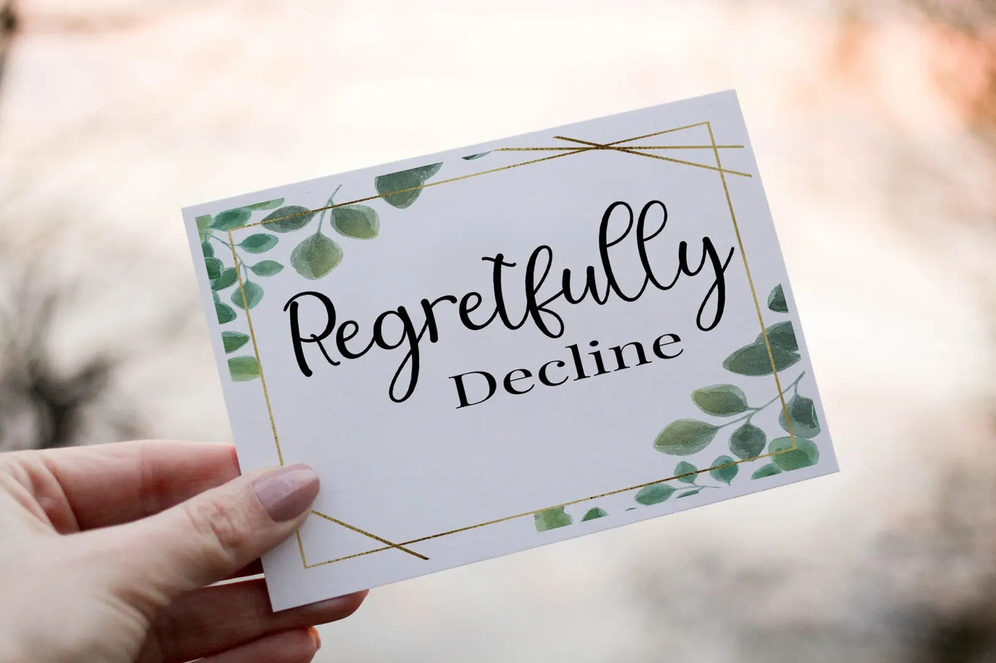 Personalised Wedding Regret Card, Party Invite Decline