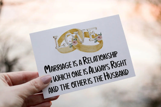 Personalised Wedding Card: Marriage Relationship Card