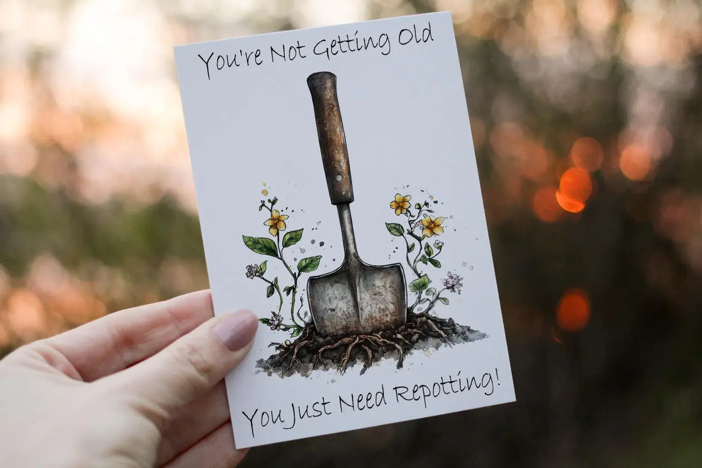 Personalised Gardener Birthday Card: Trowel Gardening Card