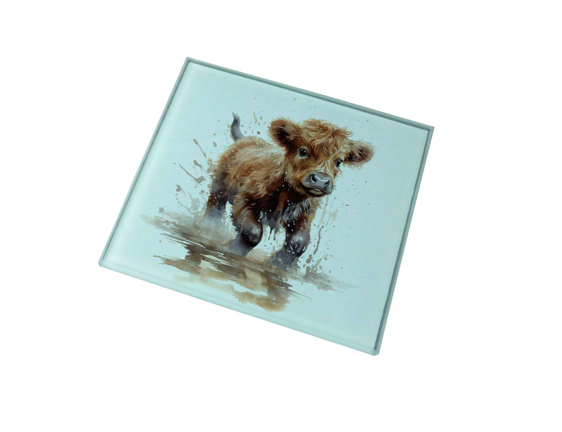 Highland Cow Glass Coaster (Set of 4)