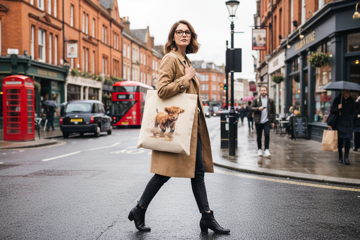 Highland Cow Tote Bag, Cow Bag, Personalised Tote Bag