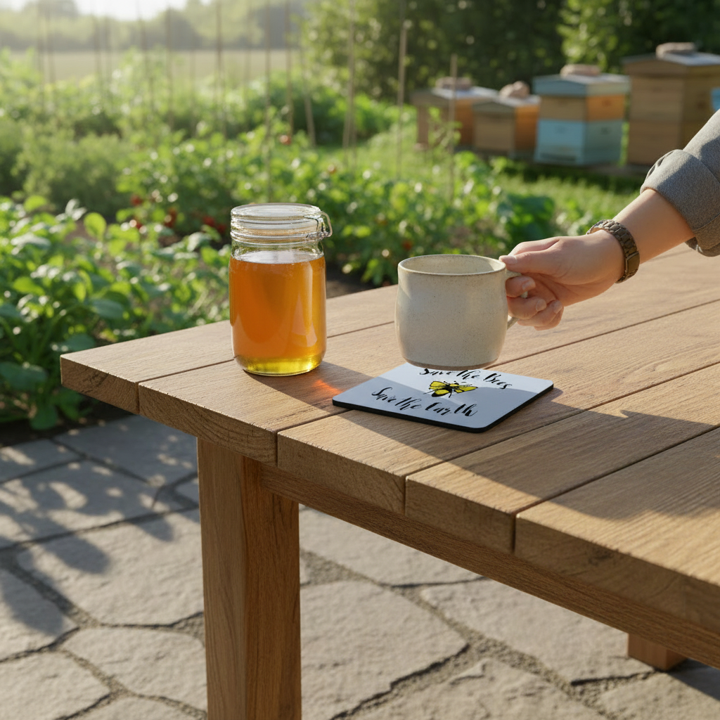 Save the Bees Hardboard Coaster