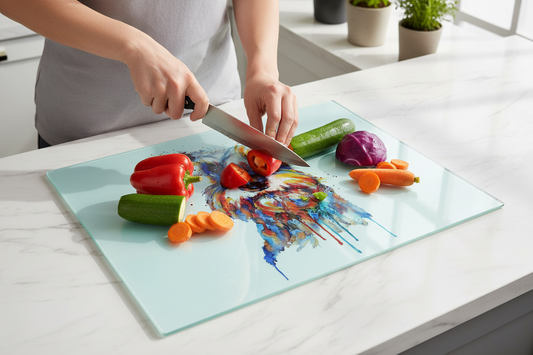 Schnauzer Glass Chopping Board, Schnauzer Worktop Saver