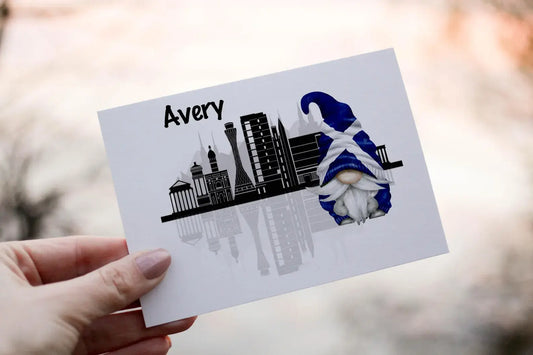 Scottish Gnome Birthday Card: St Andrew's Flag