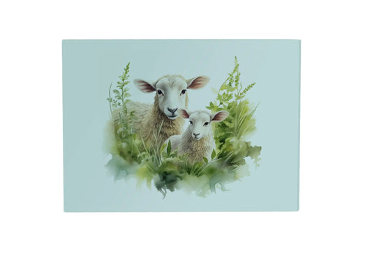 Sheep and Lamb Glass Placemat