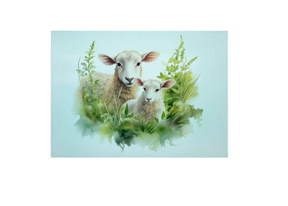 Sheep and Lamb Glass Chopping Board - Sheep and Lamb Worktop Protector