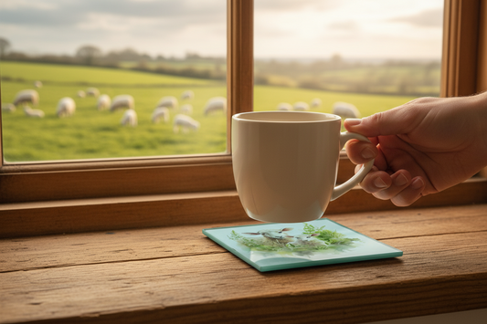 Sheep and Lamb Glass Coaster (Set of 4)