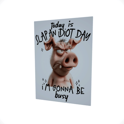 Today Is Slap an Idiot Day..... Glossy Aluminium Print