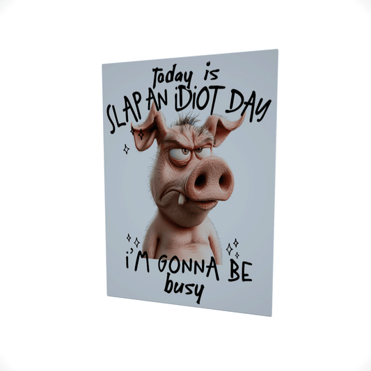 Today Is Slap an Idiot Day..... Glossy Aluminium Print