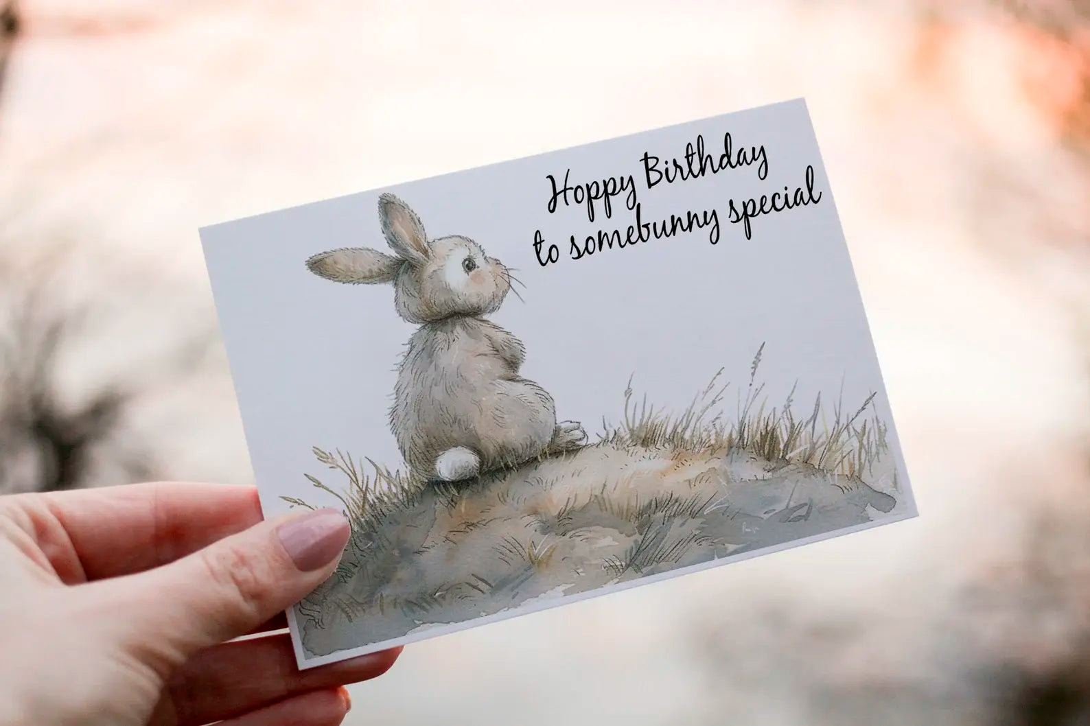Personalised Rabbit Birthday Card, Hoppy Birthday