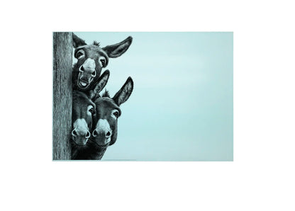 Funny Donkeys Large Glass Chopping Board, Donkey Worktop Saver